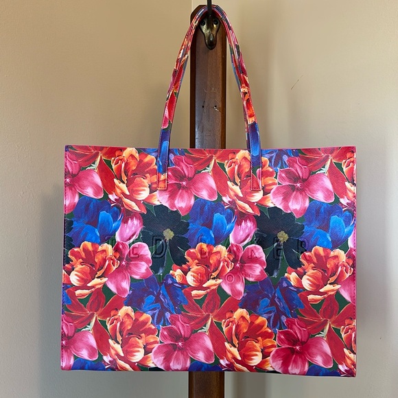 Ted Baker Handbags - Ted Baker Red and Blue Floral Tote